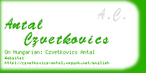 antal czvetkovics business card